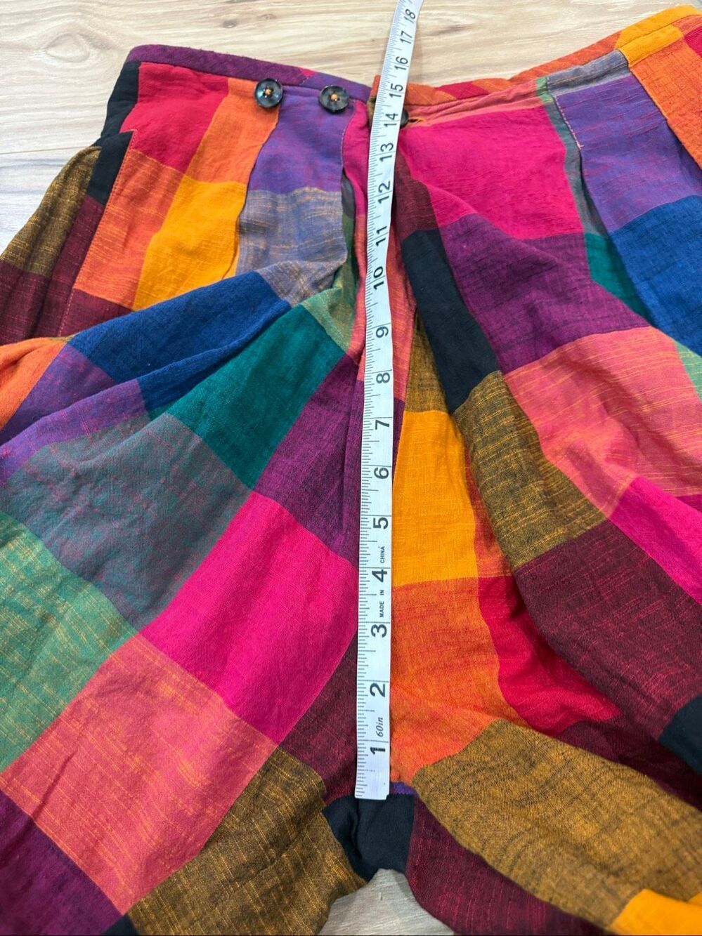 Rujuta Sheth Frida Pants- Multi Chex Bazaar boho lagenlook sz S - Picture 8 of 10